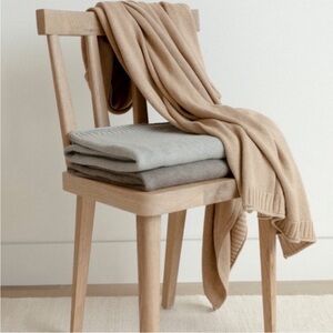NWT Jenni Kayne x Oak Essentials Sonoma Throw Blanket Cotton & Cashmere Neutral